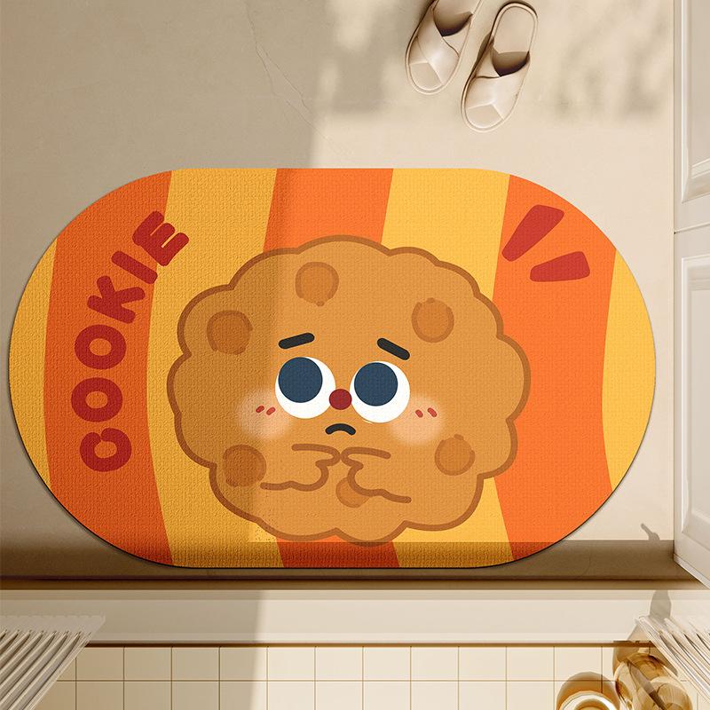 

Милый и забавный стиль, впитывающий коврик для двери ванной комнаты, узор в виде гамбургера и суши, коврик для ванной комнаты, бытовой коврик для ног 40 * 60cm