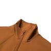 Li-Ning Sports Trend Series Solid Color Label Logo Zipper Stand Collar Fleece Warm Loose Sports Windbreaker Women outerwear Ochre-Brown AFDSA52-3