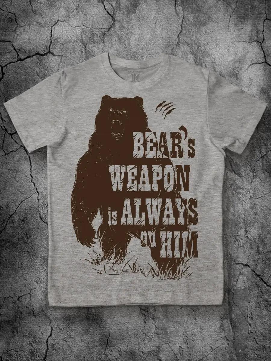 Melange Print Bear T-shirt 4XL