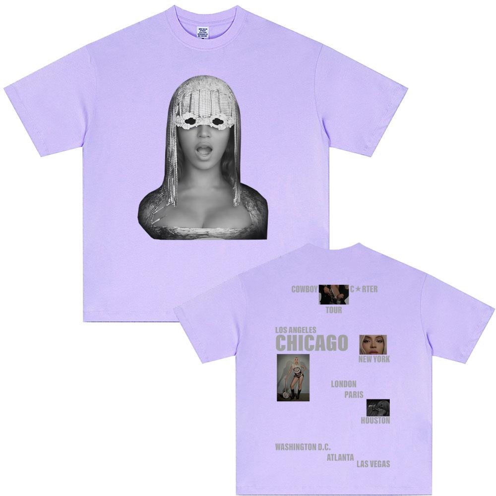 Beyonce Cowboy Carter Tour Tshirt Men Women Fashion Pop Music Short Sleeve Tshirts Unisex Casual Cotton Ocollar T Shirts Tops