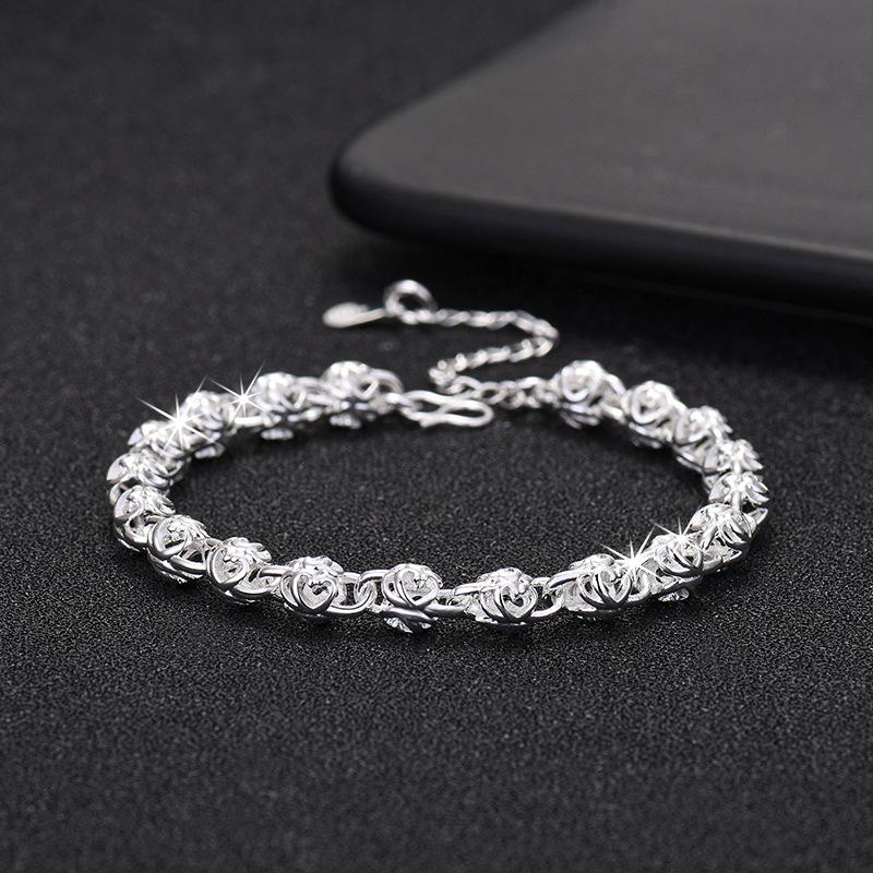 New 925 Sterling Silver Simple Style High Quality Romance Bracelet Chain For Women Engagement Party Wedding Jewelry Gift