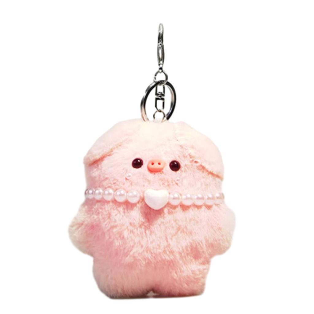 Stylish Pig Keychain with Sunglasses Soft Stuffed Toy Backpack Pendant Kids Gift Fashionable Accessory for Women Girl