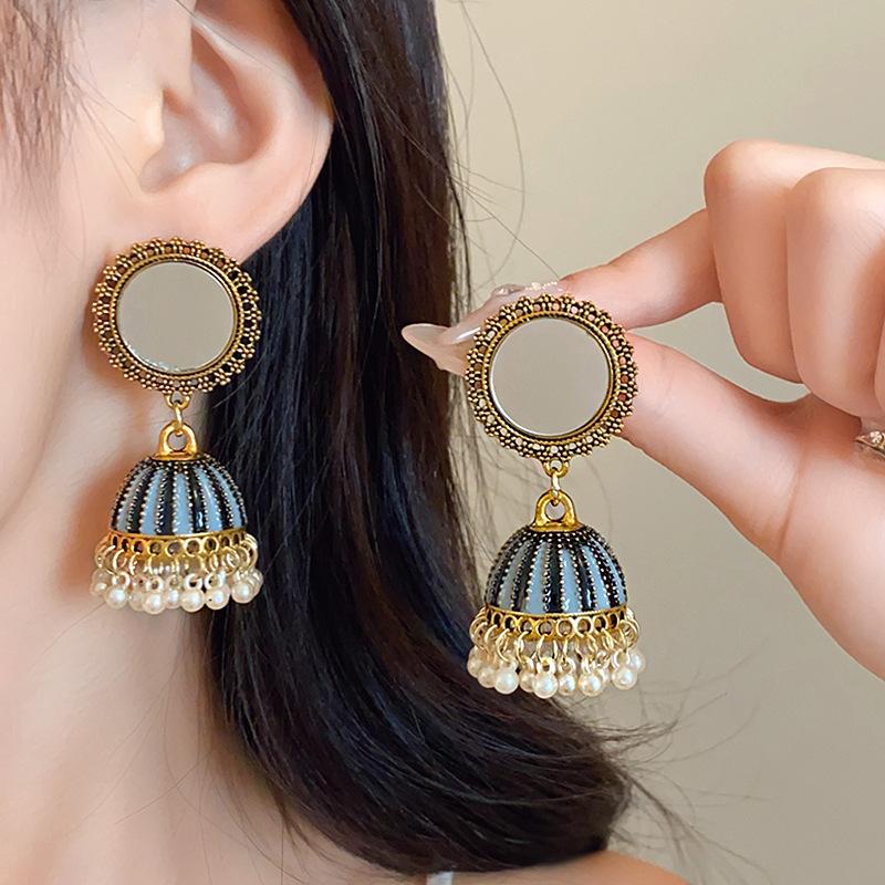 Cercei vintage cu ciucuri cu picături de apă cu împânzire cu diamante, cercei noi în stil boem, cercei personalizați și creativi pentru industria grea