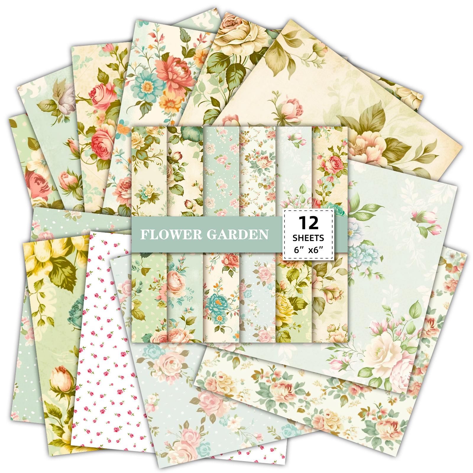 

DIY12 листов/упак., украшение для фотоальбома, тонкая бумага для рендеринга, материал для справочника с дворцовыми цветами, фоновая бумага, 6 дюймов, карточная бумага 15cm*15cm