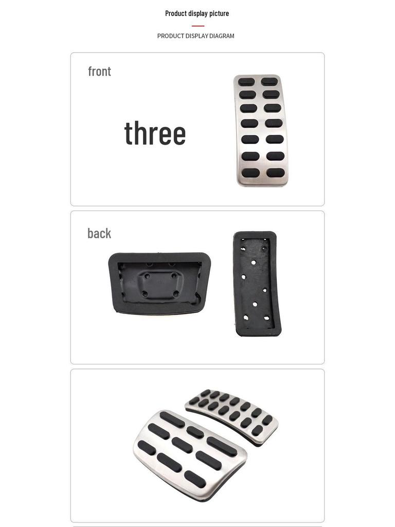 Non-Slip Car Pedals for Kia K2: Throttle, Brake, and Rest Area Decorative Accessories