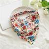 HX6F Floral Hair Bandanas Small Flower Print Head Kerchief Women Bandanas Hair Scarf Triangled Headband with Elastic Bands