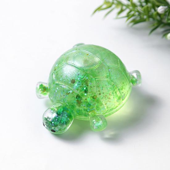1/4Pcs Glitter Turtle Sugar Stress Ball Anxiety Relief Clear Tortoise Squeeze Toy Stretchy Slow Rising Relaxing Animal Pinch Fidget Toy