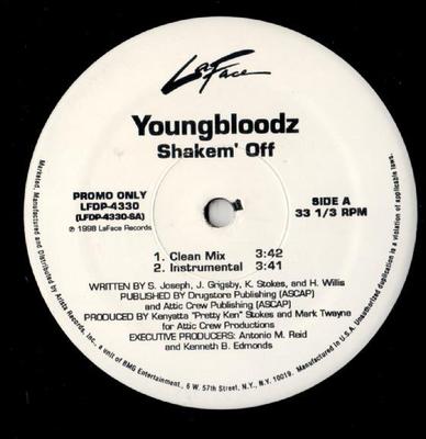12inch Record YOUNGBLOODZ - Shakem' Off LFDP4330PROMO LaFace Records 1998 US Rap & Hip-Hop/R&B Used