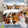 Soft and Comfortable Dog Print Duvet Cover Set for Bedroom and Guest Room - Includes 1 Duvet Cover and 2 Pillowcases