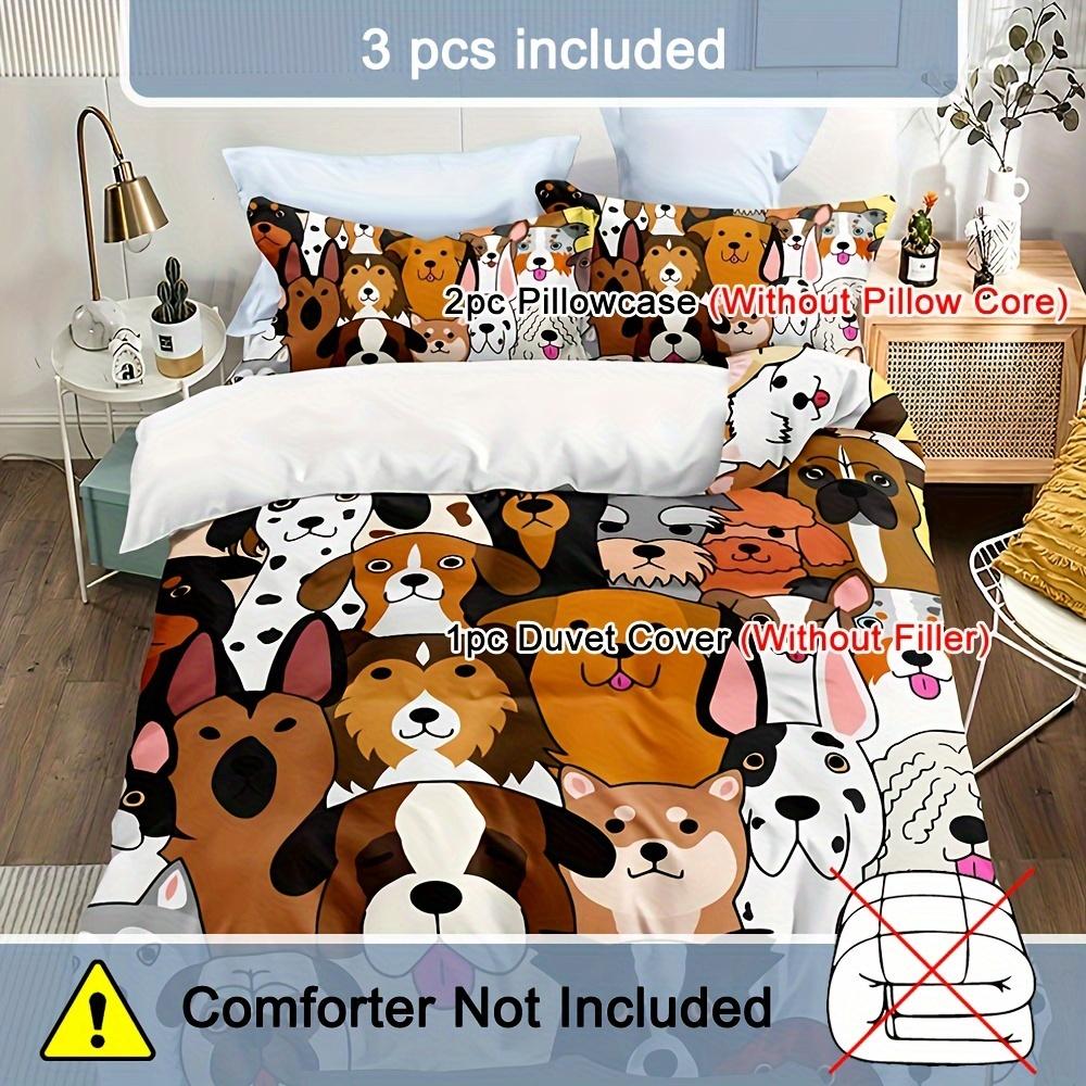 Мягкий и удобный комплект пододеяльников с принтом «Собака» для спальни и гостевой — фото 4