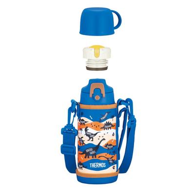 Thermos Water Bottle,Vacuum Insulated 2-Way Bottle,0.6L/0.63L,Blue Brown,Includes Cup,FJJ-602WF BLBW