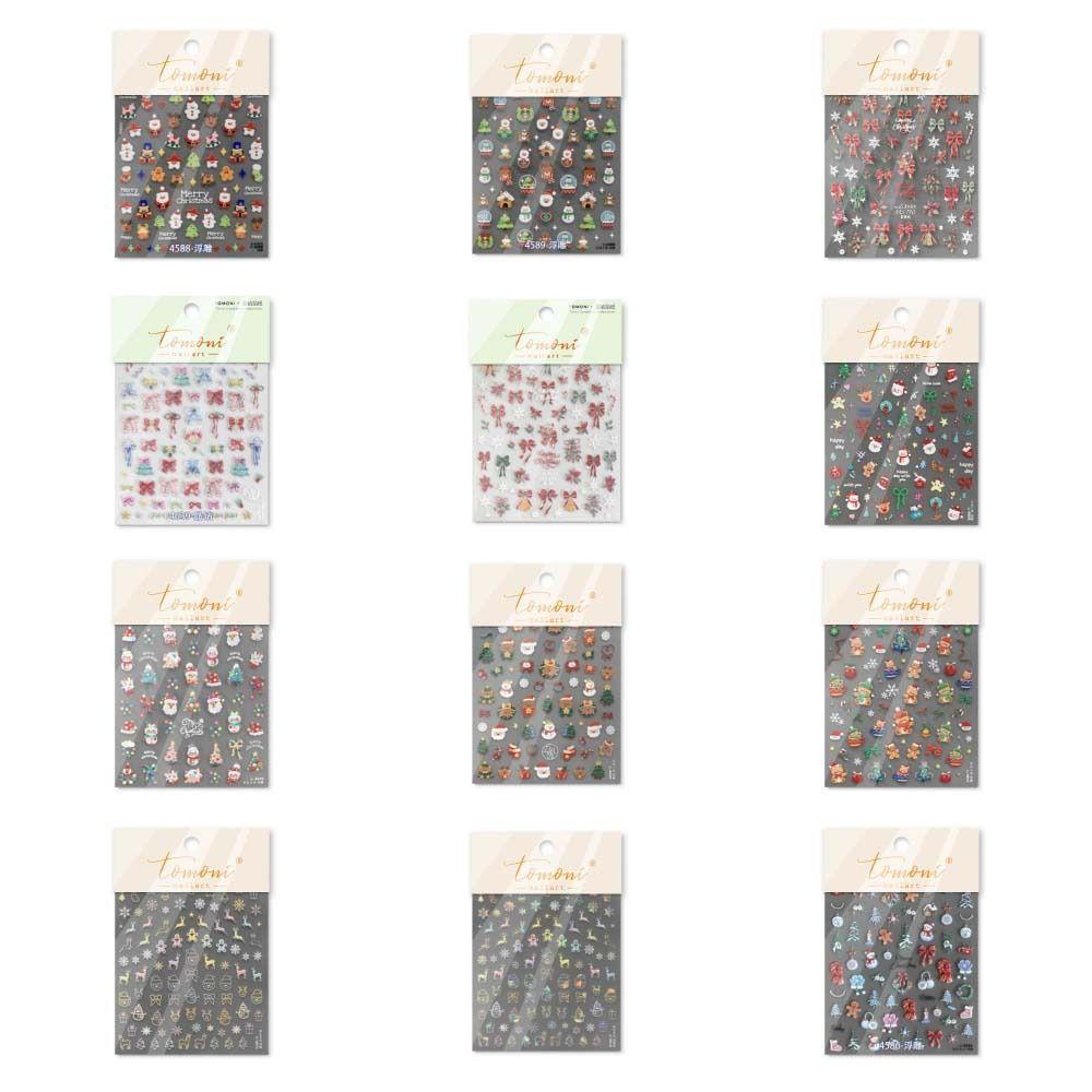 5D  Christmas Nail Sticker Nail Accessories Xmas Nail Decoration  Winter