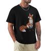 Red Fox Tshirt Simple Line Art Print Tee