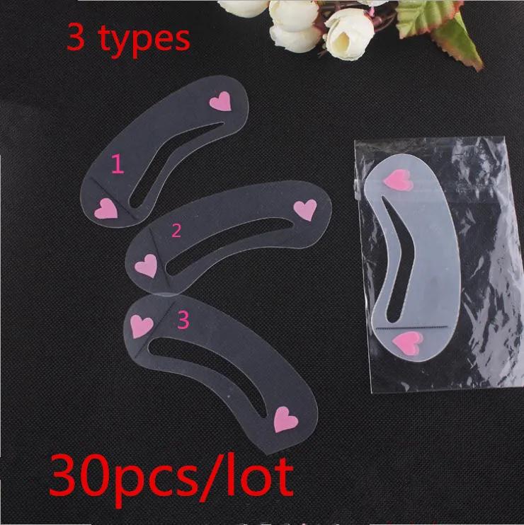 

Hot Sale 30pcs 3 types Eyebrow Shaping Stencils Thrush Card Tool Card Template Assisted Device Card Easy Makeup Beauty girl