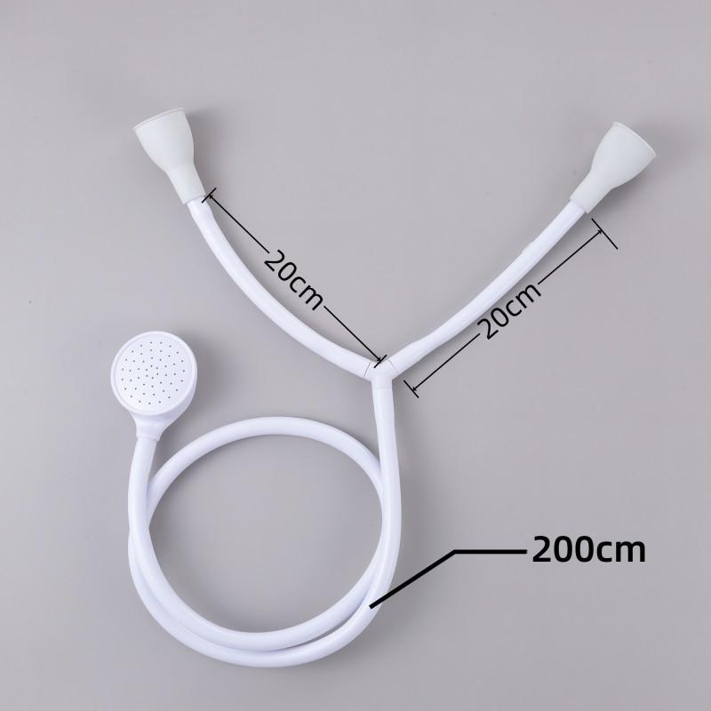 Portable Handheld Shower Head With Dual Nozzles Rain Spray Home Bathroom Pet Kids Hair Washing