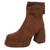 2026 Autumn/Winter New British Style Coarse Heels for Women Wearing High Heels with Skirts and Short Boots