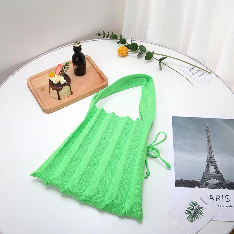 New Korean Style Pleated Knitted Shoulder Handbag for Women