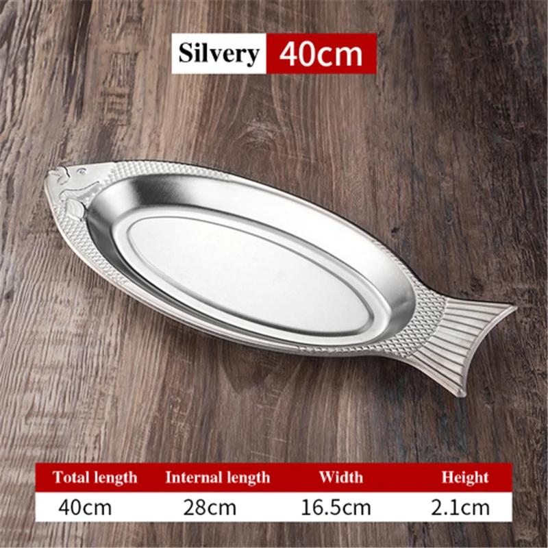 Korean Style Stainless Steel Plate Fish Dish Fish Shaped Plates Steamed Fish Creative Egg Plate Barbecue Plate Tray Plates