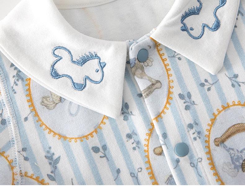 Tagless Unisex Baby Bodysuit Pajamas - Spring & Autumn Style for Outdoor Crawling