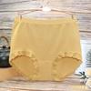 Plus Plus Size Women's Summer Lace Edge Seamless High Waist Briefs