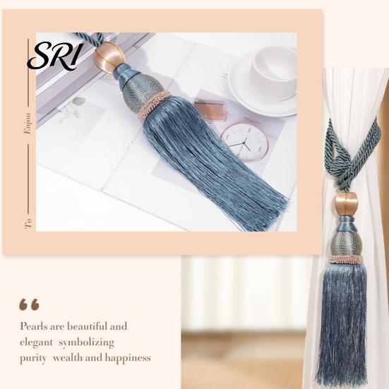 Long Fringe Curtain Holders 1 Pair Tassel Tiebacks Decorative Ties Elegant Fringed for Window Curtains Door Home Decor