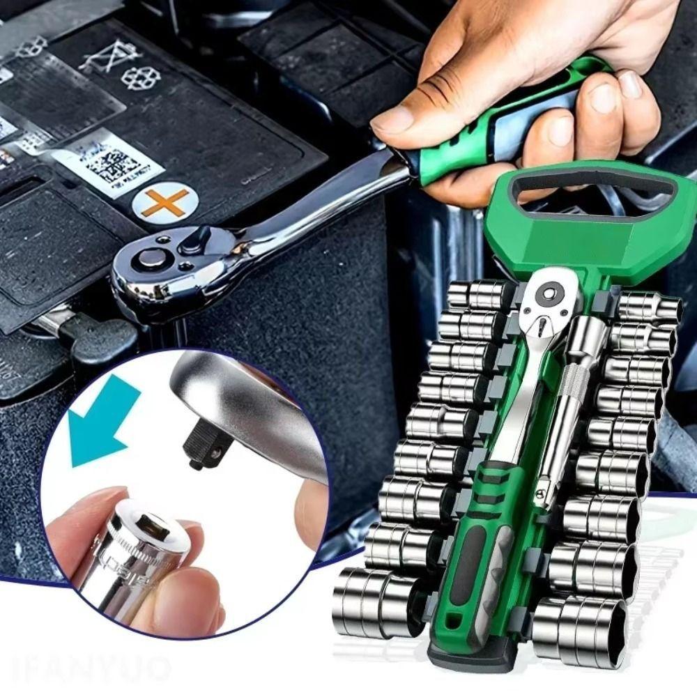 72 Tooth Ratchet Wrench Set 1/4" 3/8" 1/2" Auto Repair Spanner Tool  Auto Repair
