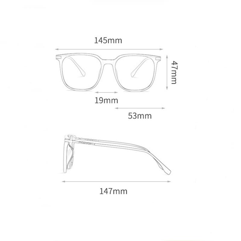 Oversized Tea Frame Square Nearsighted Glasses For Women TR90 Student Light-sensitive Glasses With Diopters 0 -0.5 -0.75 To -6.0