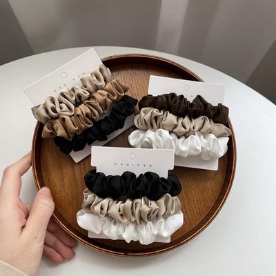 3/4/6 Stück/Set Satin Scrunchies Damen Einfarbig Haargummi Elegant Pferdeschwanzhalter Gummiband Elastisches Haarband Haarschmuck