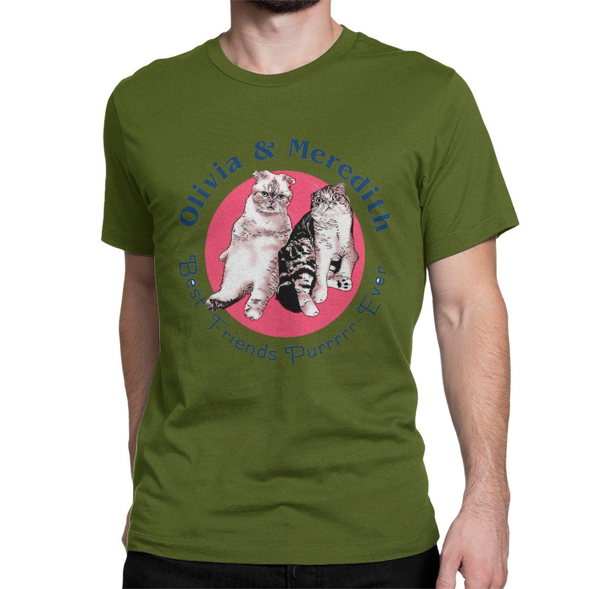 Футболки Olivia Meredith Cats Best Friends унисекс, женская хлопковая футболка с юмором, футболки с круглым вырезом, одежда с короткими рукавами, графика унисекс 4XL