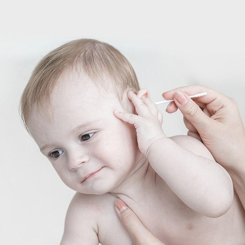 200PCS Organic Baby Cotton Swabs Paper Sticks Cotton Buds for Baby Ear Nose Clean Ultra Safe Hypo-allergenic Biodegradable