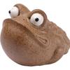 Handmade Coarse Pottery Large Eyes Clay Toad Tea Pet Figurine, Gongfu Tea Accessories, Tea Sets, Zen Animal Cute, Modern Style,