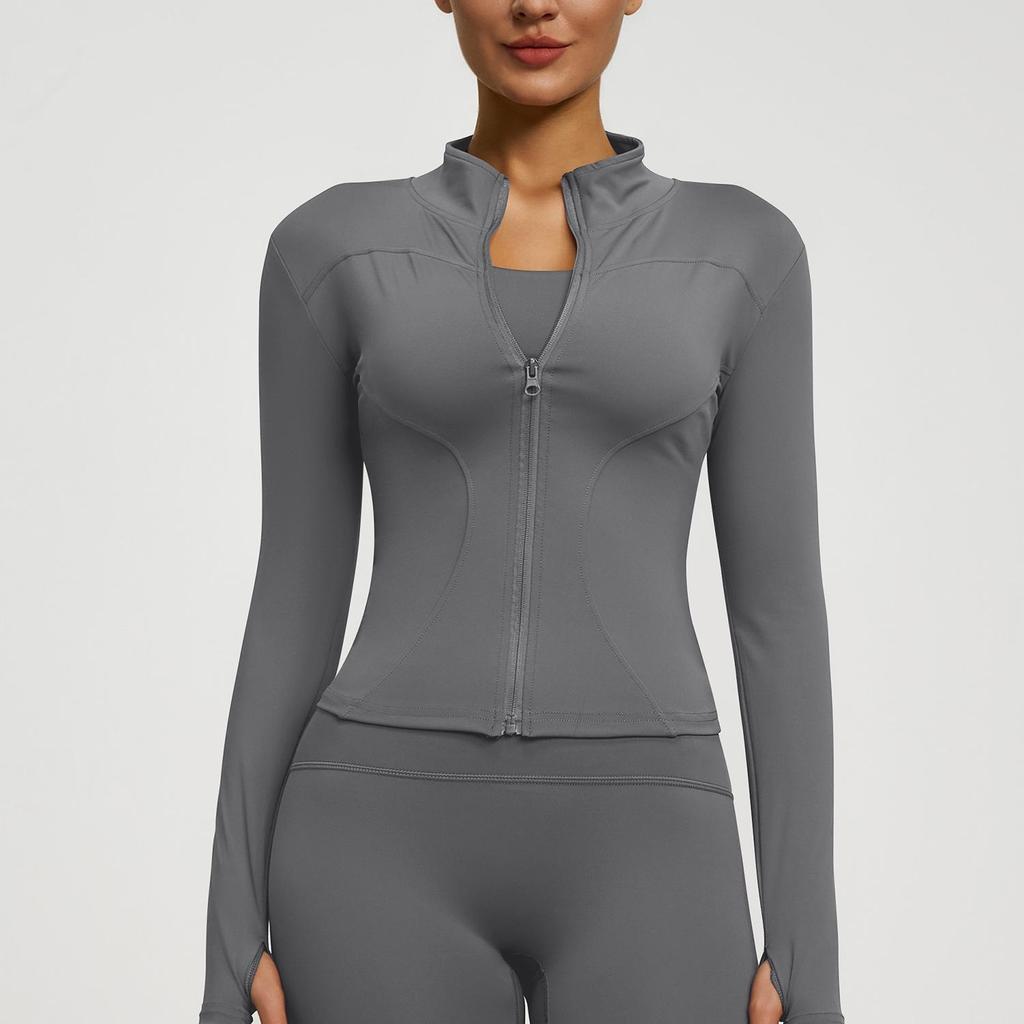 Women's Outdoor Yoga Jacket - Nude, Breathable, Tight-Fit, for Cross-Border Activities