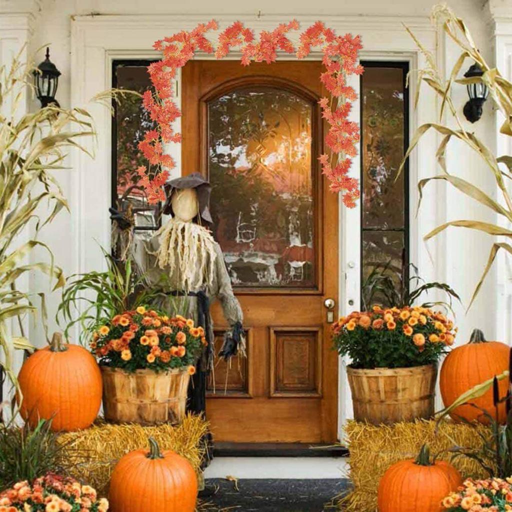 12PCS Faux Autumn Leaves Wreath Colorful Autumn Decor For Home Wedding Party Thanksgiving