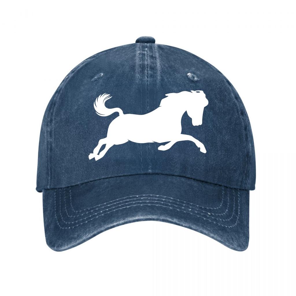 Horse Embroidered Washed Cotton Baseball Cap Washed Baseball Cap