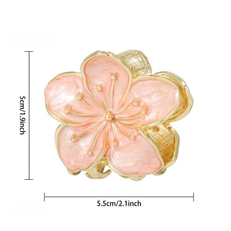 1pc Vintage Floral Hair Claw Clip for Women - Elegant & Romantic Hair Accessory with Multi-Color Flower Design
