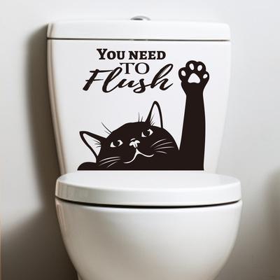 Kreative Katzen Wandaufkleber Selbstklebend Badezimmer Heimdeko Abnehmbare Wasserdichte Aufkleber für Wohnzimmer Küche