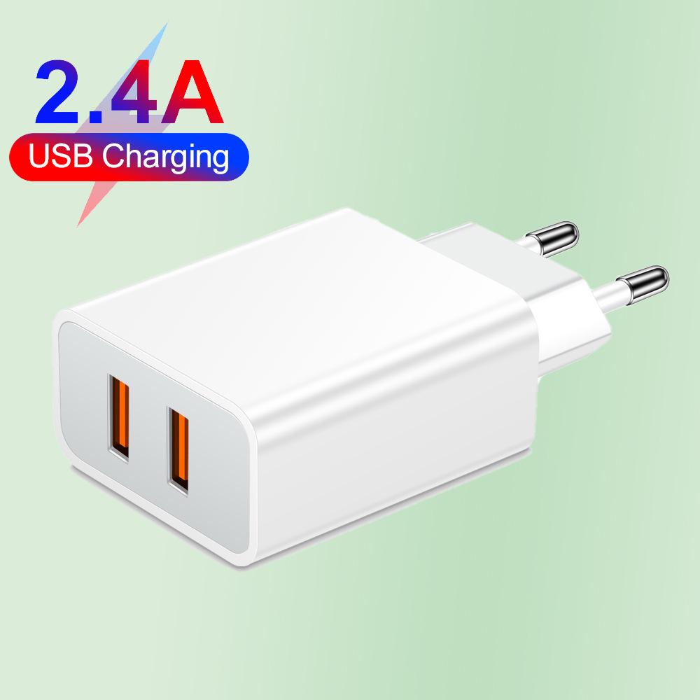 QC3.0 Dual USB Travel Charger, 2-Port, 2.4A, US/EU/UK Standard
