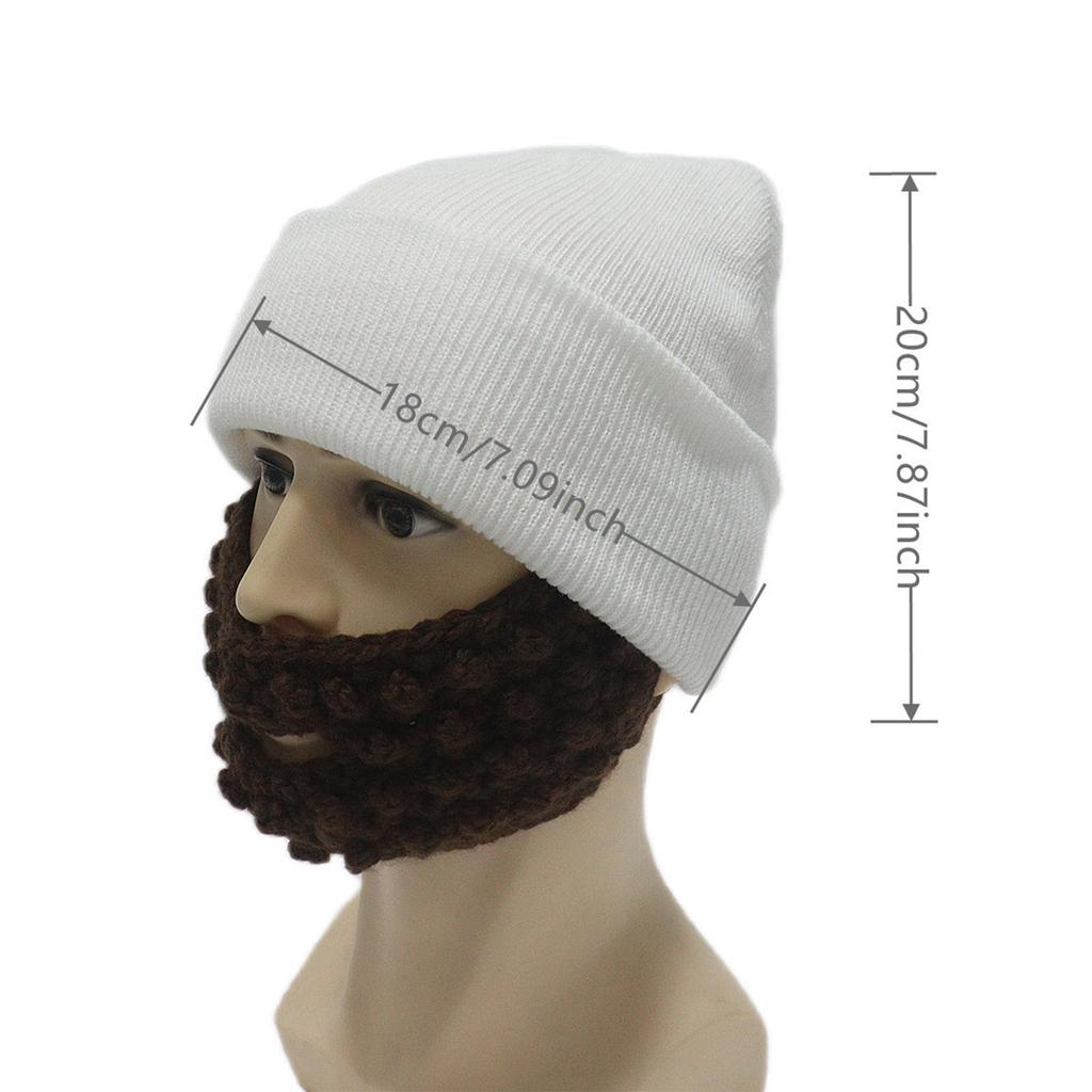 Funny Men Women Knit Bearded Hats Handmade Wig Winter Warm Ski Mask Beanie Christmas Halloween Caps