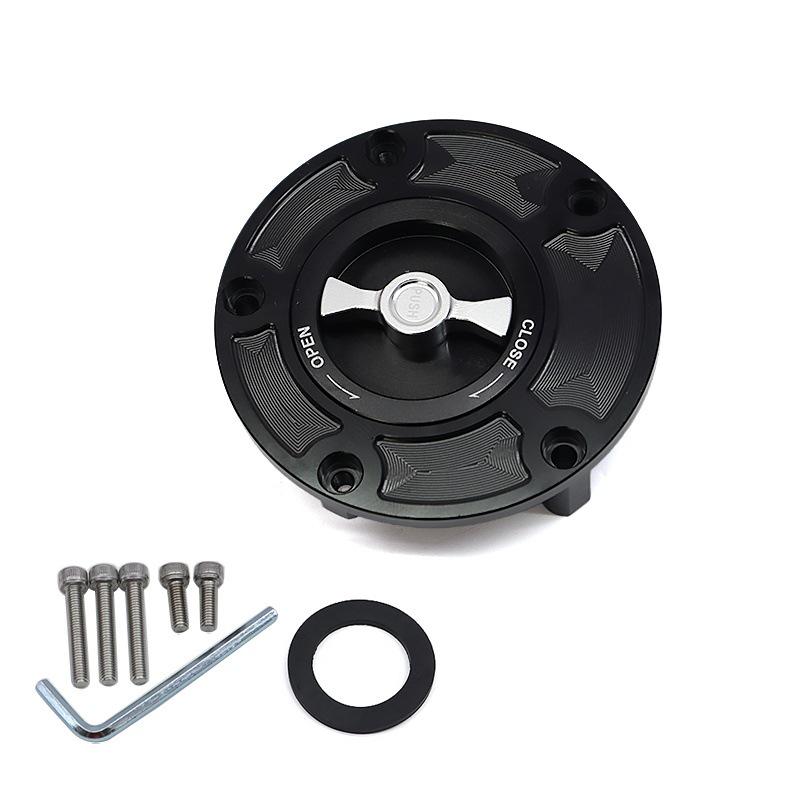 SH-L6005: Quick-release aluminum alloy fuel tank cap for motorcycle modifications.