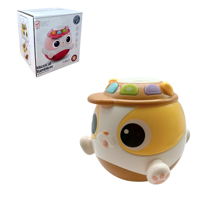 5in1 Baby Cartoon Hand Drum Toy Music Drum Toys Musical Dog Tumbler Toy with Light  Music Early Educational Toys for Kids Gifts
