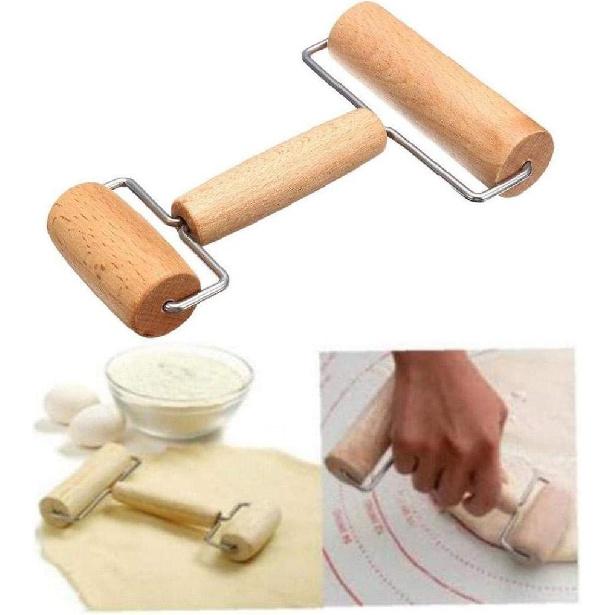 Dough Rolling Pin Wooden Double Sided Roller Bread-shaped Pastry Pie Pizza Baking Gadgets