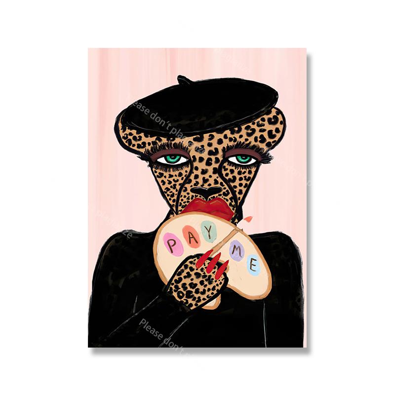 Colorful Abstract Ancient Egypt Snake Leopard Woman Wall Art Canvas Painting Posters And Prints Wall Pictures For Bedroom Decor