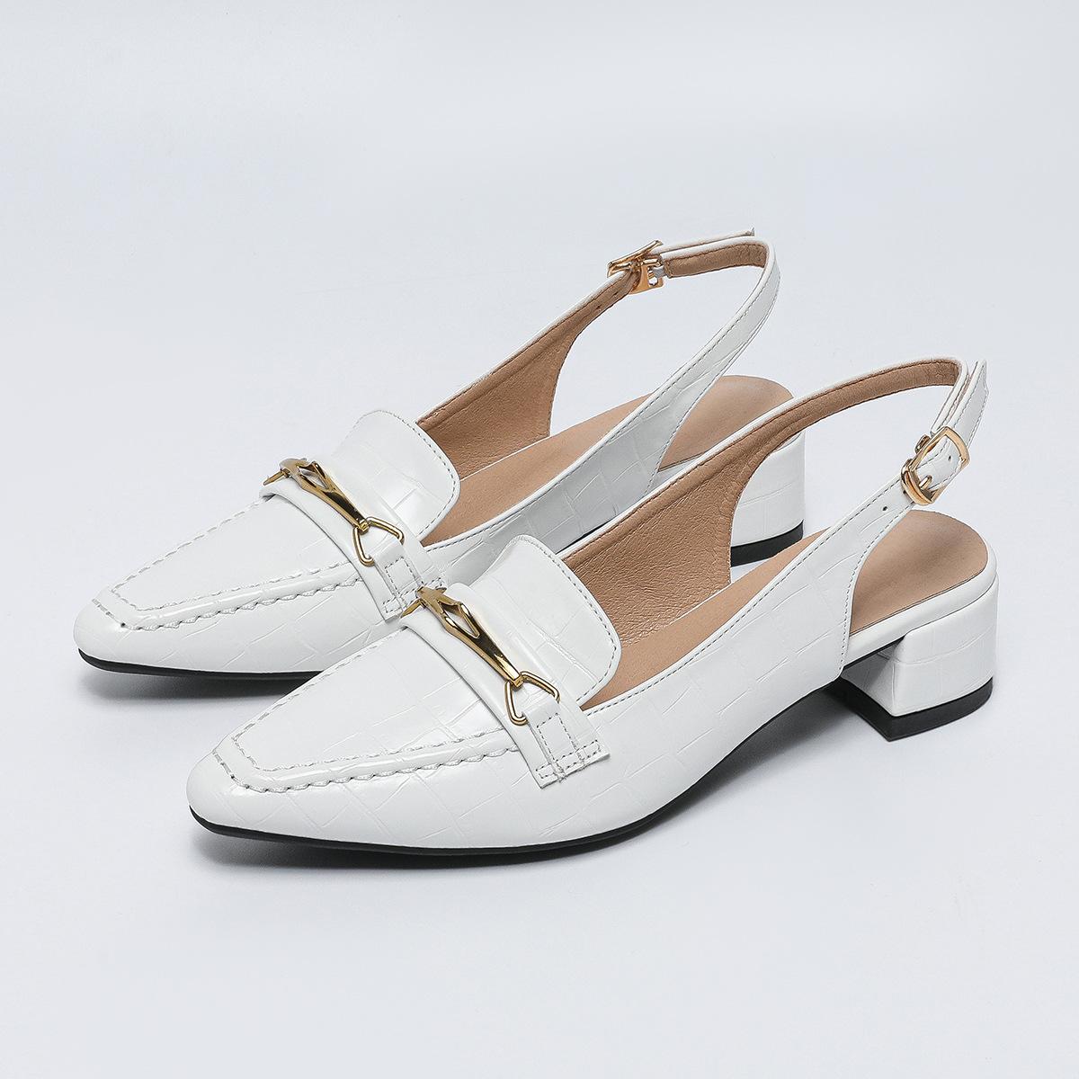 

New simple high heels style summer versatile fashion single shoes white bag head air sandals 43 белый