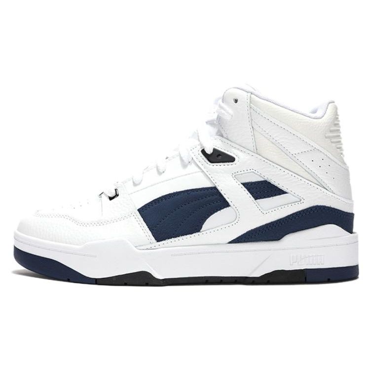 Puma Slipstream High Cracked Leather Unisex White Navy 393273-01 EU 36