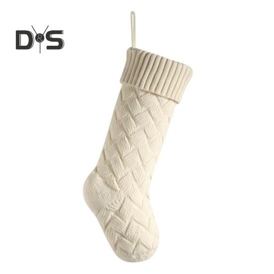 Large Knitted Christmas Stockings 18" Xmas Gift Stocking Hanging Decorations Festive Decor Candy Toys Bag Hanging Stocking for Mantel Window