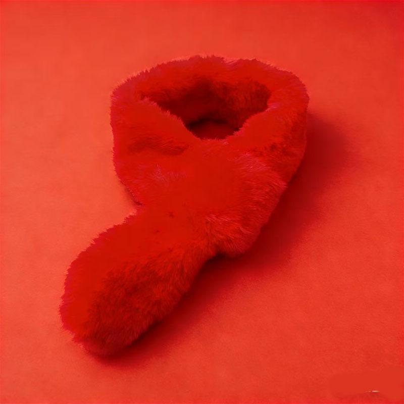 New Year s Day pet scarf winter cartoon warm dog neck cover Chinese red cold cat scarf bib small size (35cm)