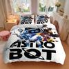 Astro Bot Abenteuer Druck 3-teiliges Bettwäsche-Set Bettbezug mit 2 Kissenbezügen Heim-Geburtstagsgeschenk
