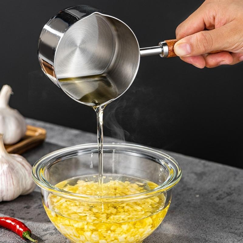 Stainless Steel Mini Frying Pan Household Hot Oil Pan Boiled Eggs Hot Chocolate Hot Milk Pot Household Multi-purpose Pot