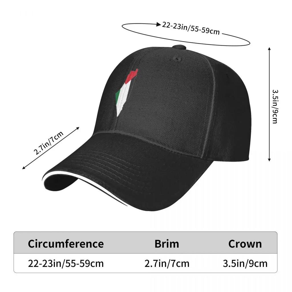 Map Baseball Cap Flag of Palestine Casual Trucker Hat Summer Unisex Women Outdoor Sports Sun-Proof Design Baseball Caps