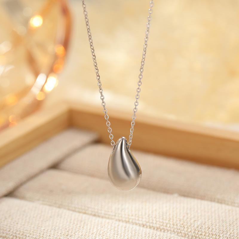 Náhrdelník s přívěskem Banyan Tree S925 Silver Gold Water Drop - elegantní řetízek na klíční kost z fazolí